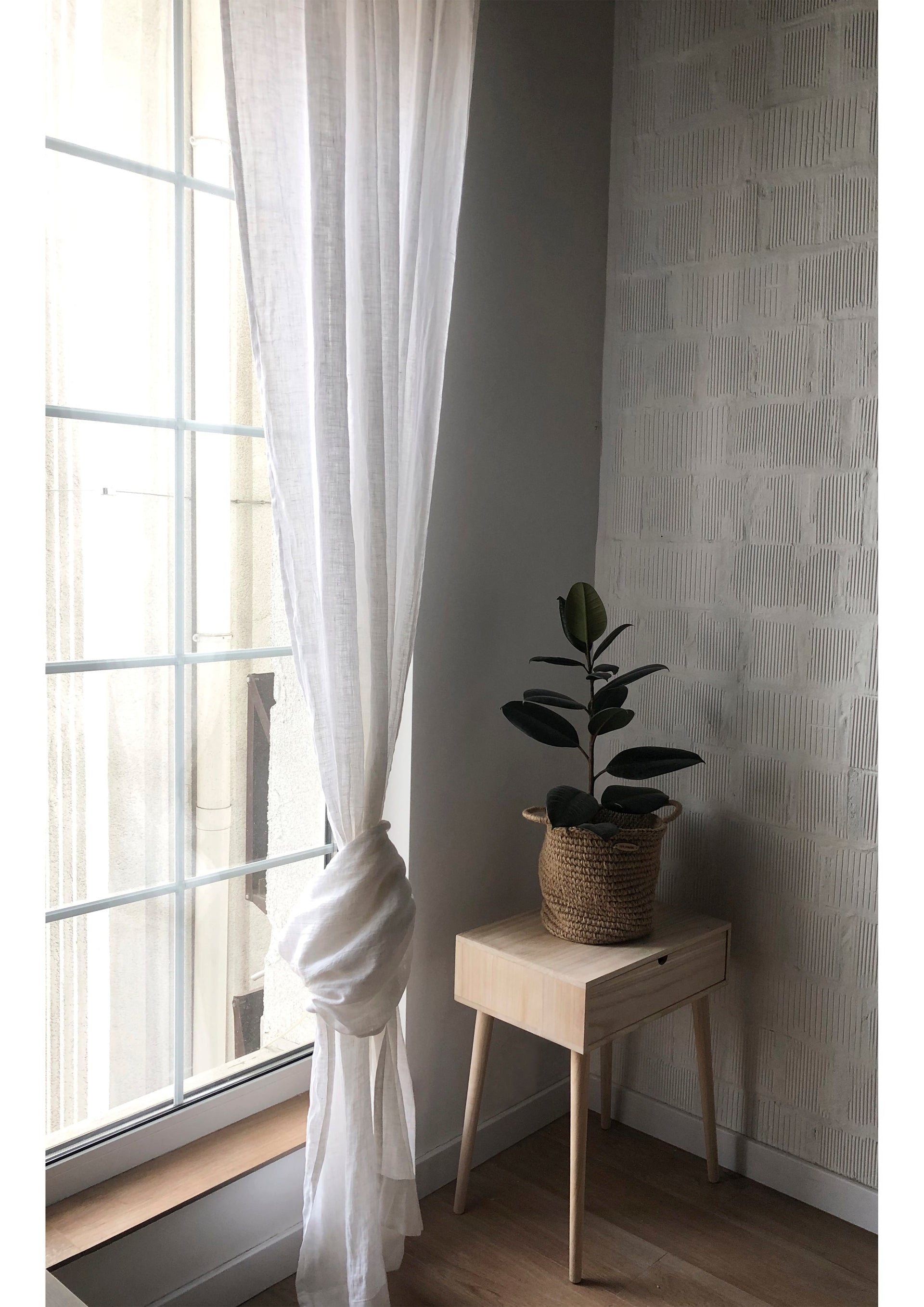Voilages blancs en lin