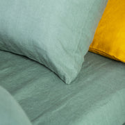 Green Linen Pillowcase