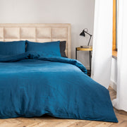 Blue Linen Duvet Cover