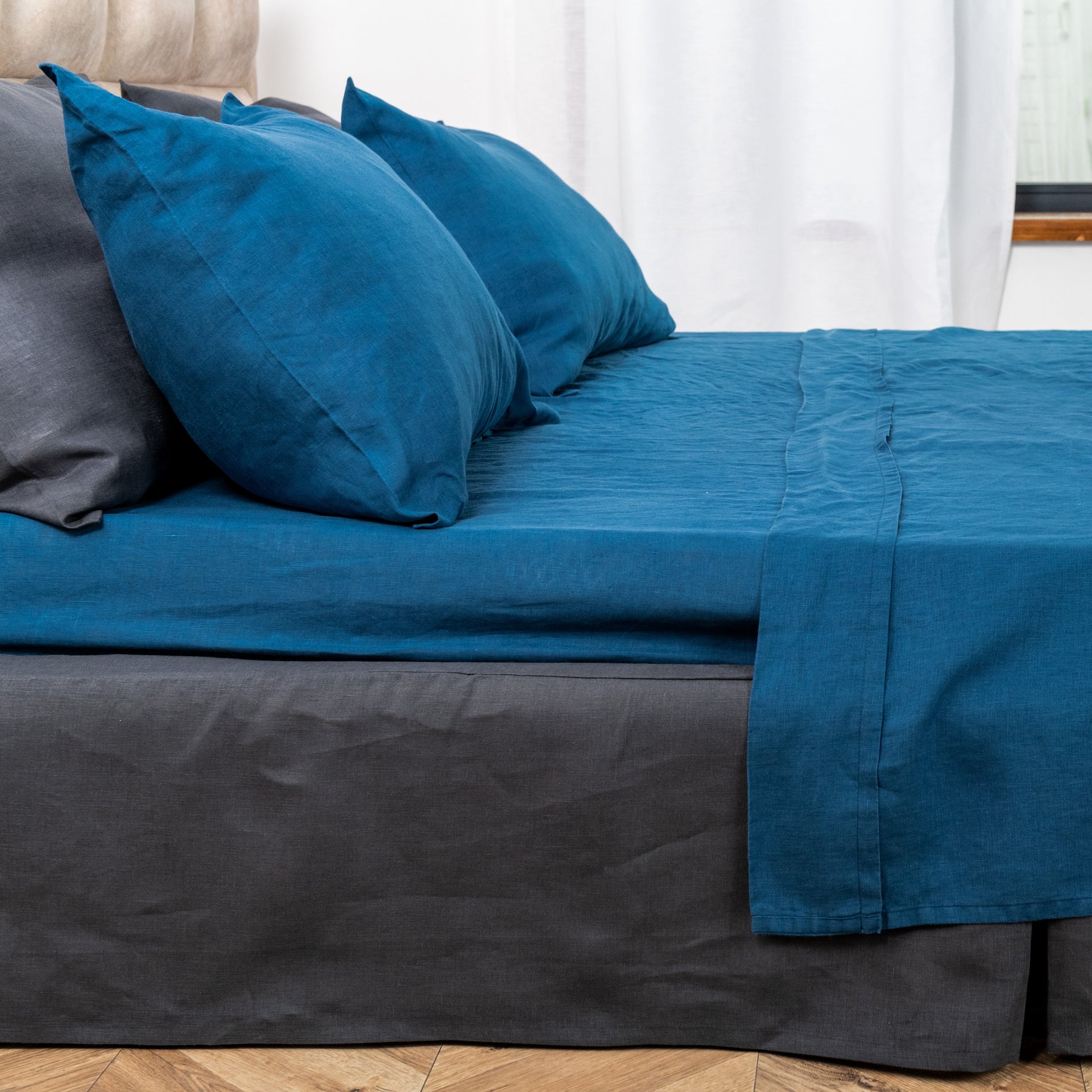 Blue Linen Flat Sheet