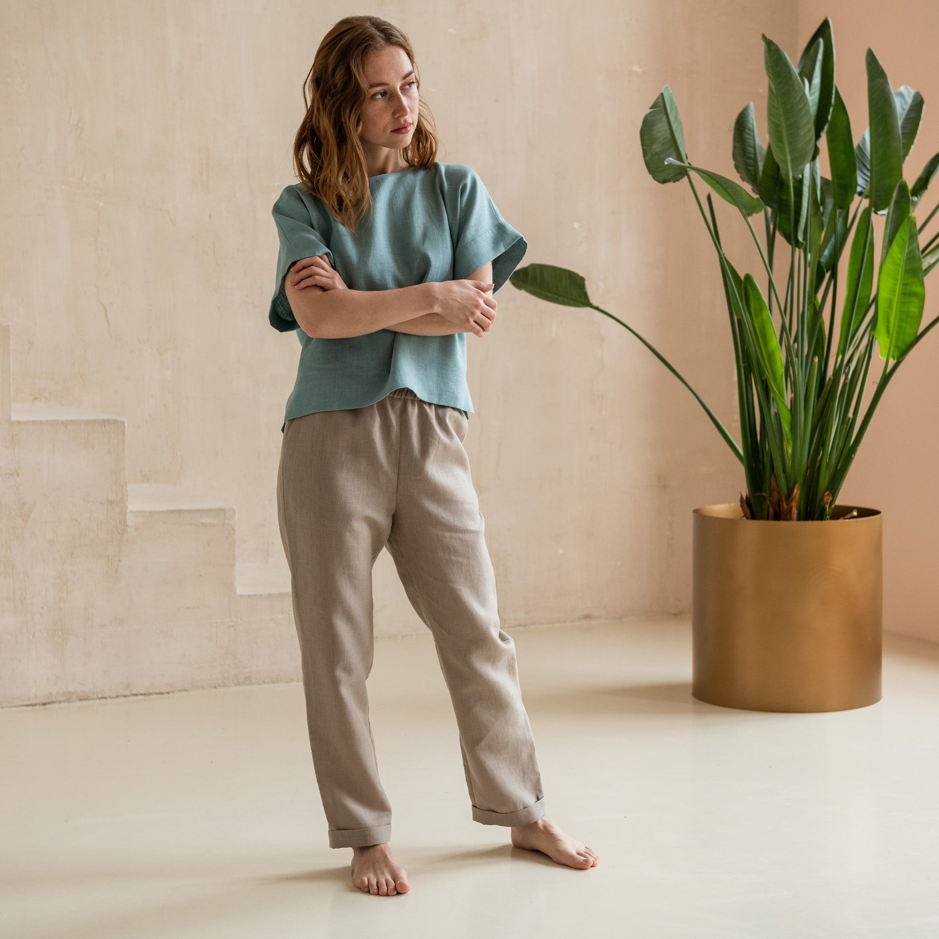 Linen Tee Top