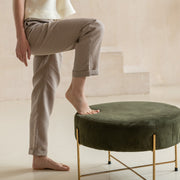 High-Waisted Straight Linen Cropped Pants