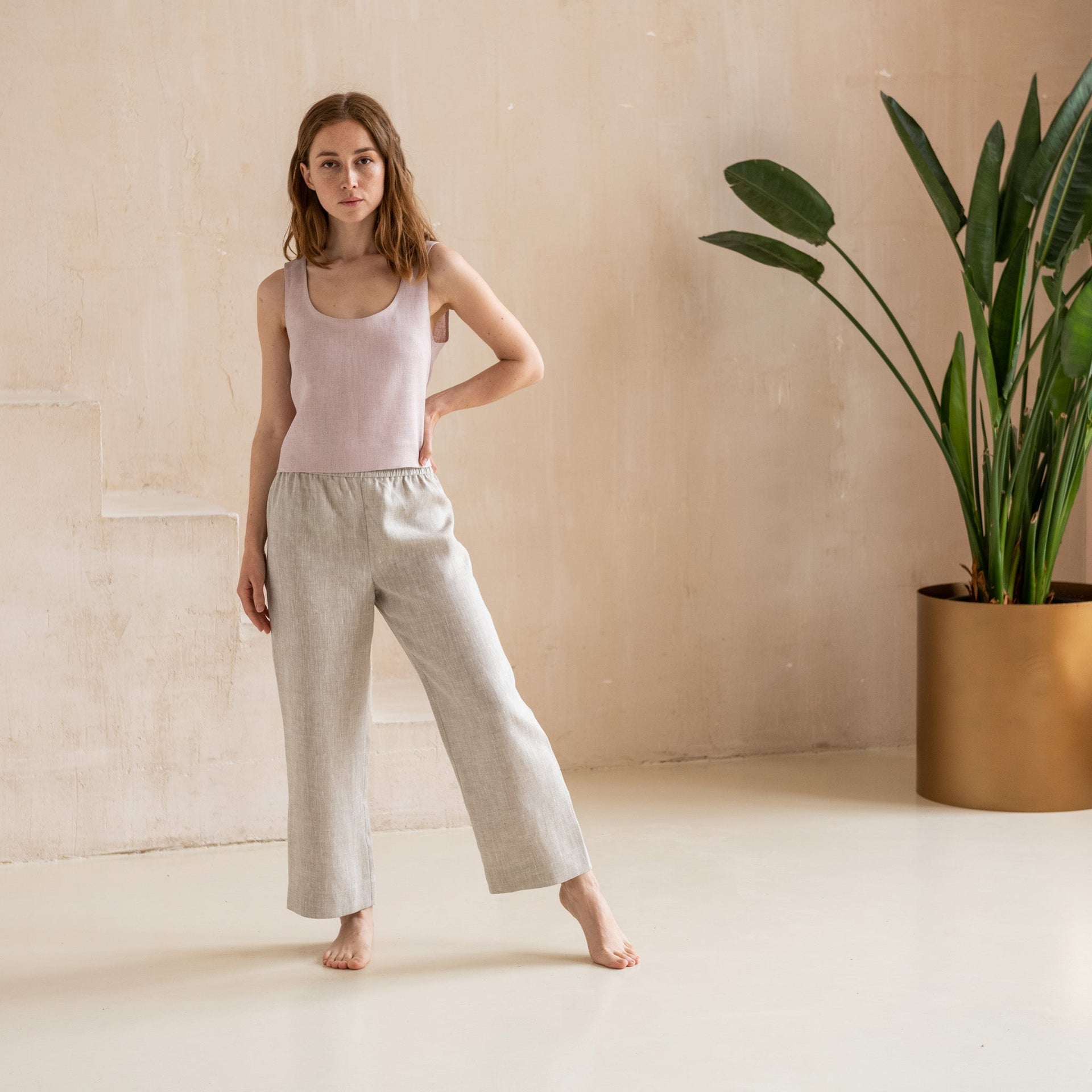 Linen Tank Top Cropped
