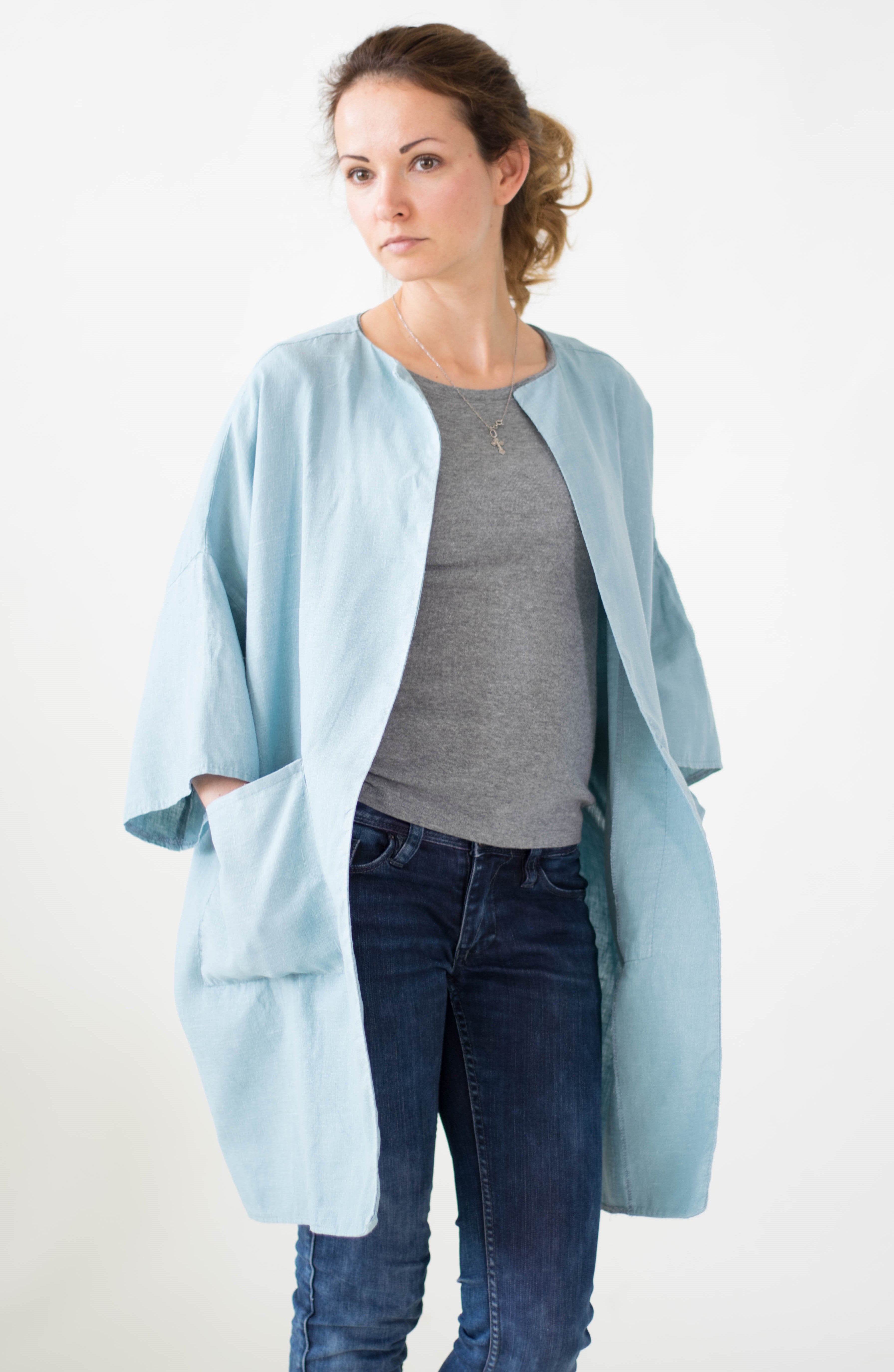 Cardigan Veste En Lin Et Lyocell Burton - Couleur écru, Taille 42, Léger, Style 3 En 1, Occasion Très Bon état