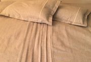 Linen Duvet Cover with Pleats and Lace