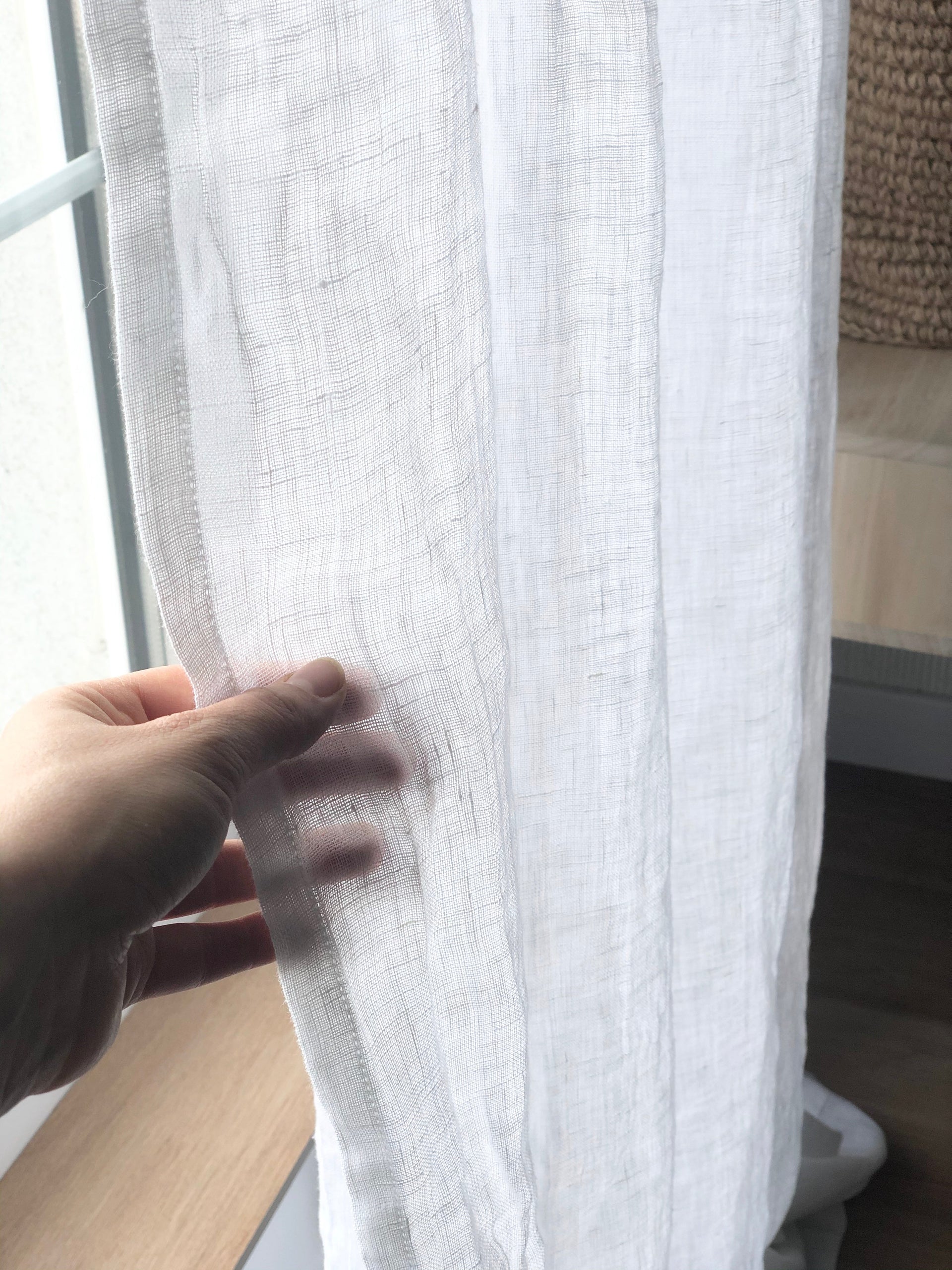 Voilages blancs en lin