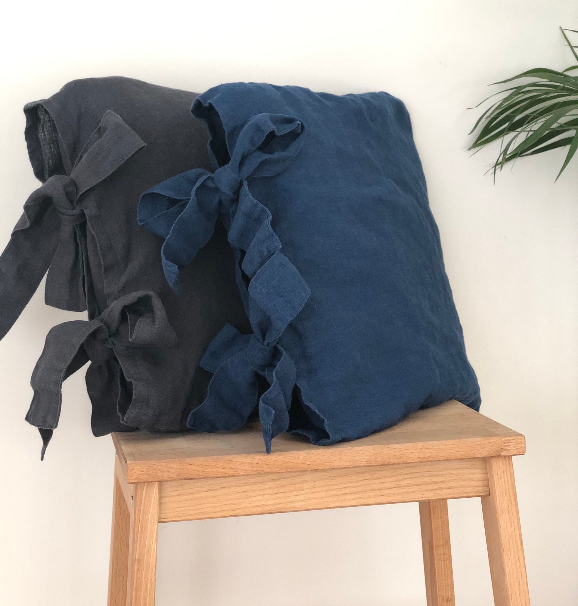 Linen Sham with Bow Ties