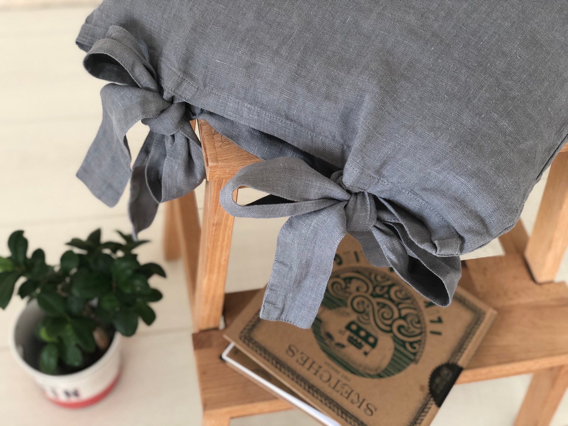 Linen Sham with Bow Ties