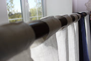 Draperie avec bordures, en lin et doublure en coton