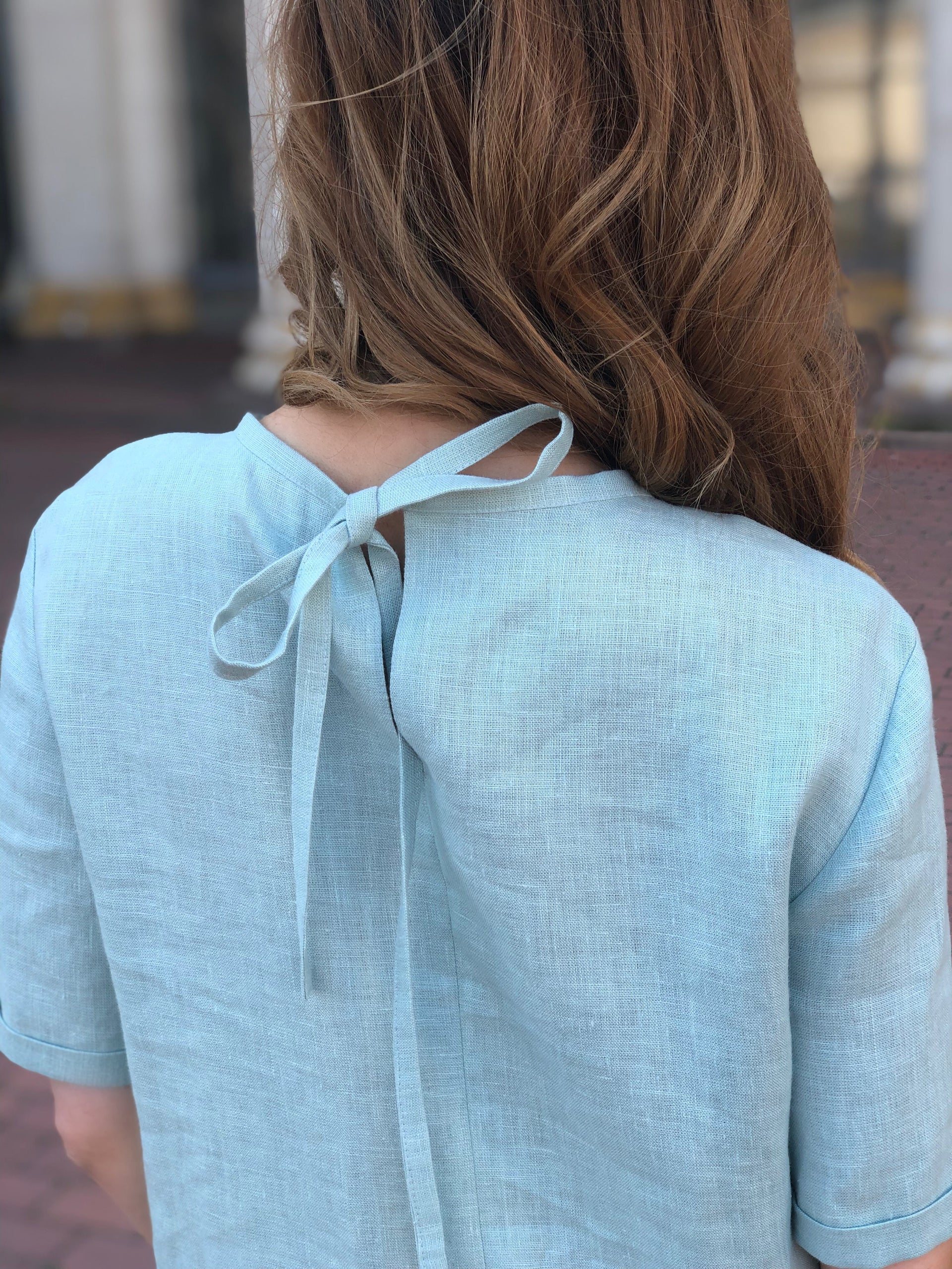 Linen Dress with Pockets