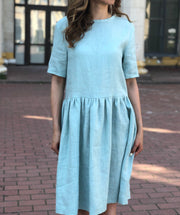 Linen Dress with Pockets