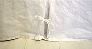 Linen Bed Skirt with Pleats and Ties