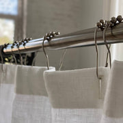 Rideau de douche en lin Blanc