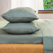 Green Linen Pillowcase