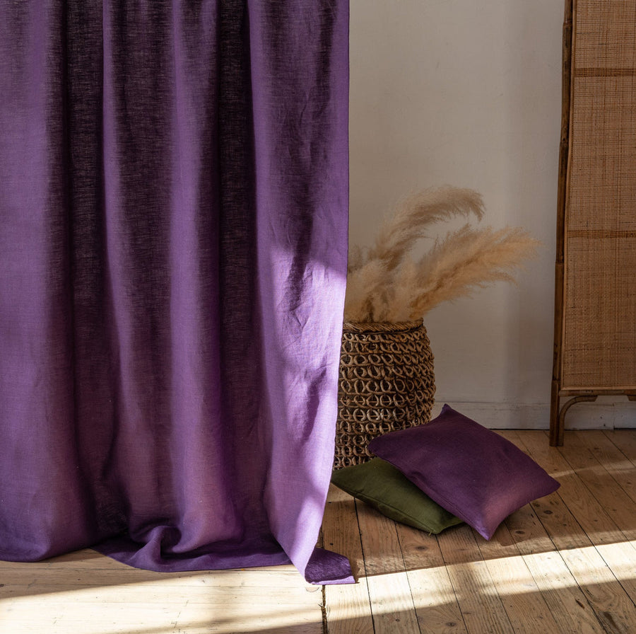 Panneau de rideau en lin violet