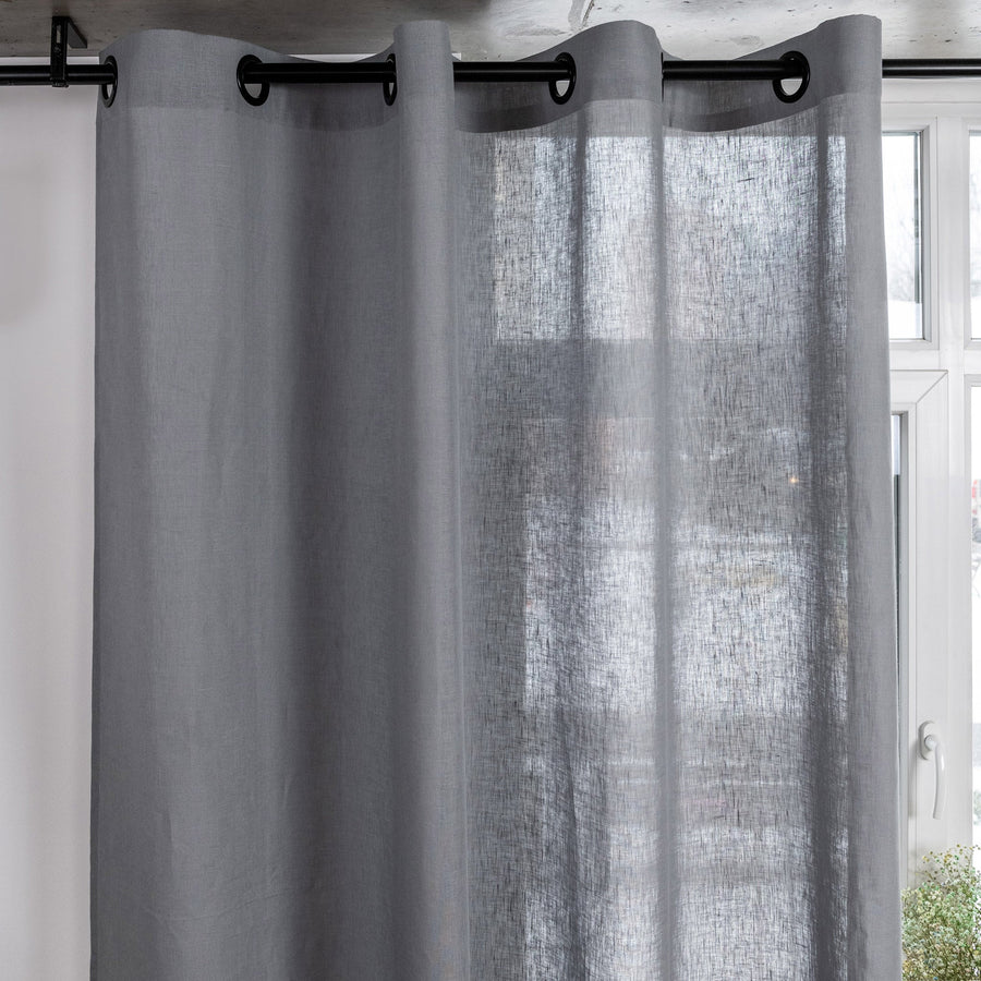 Grommet Top Linen Curtain Panel