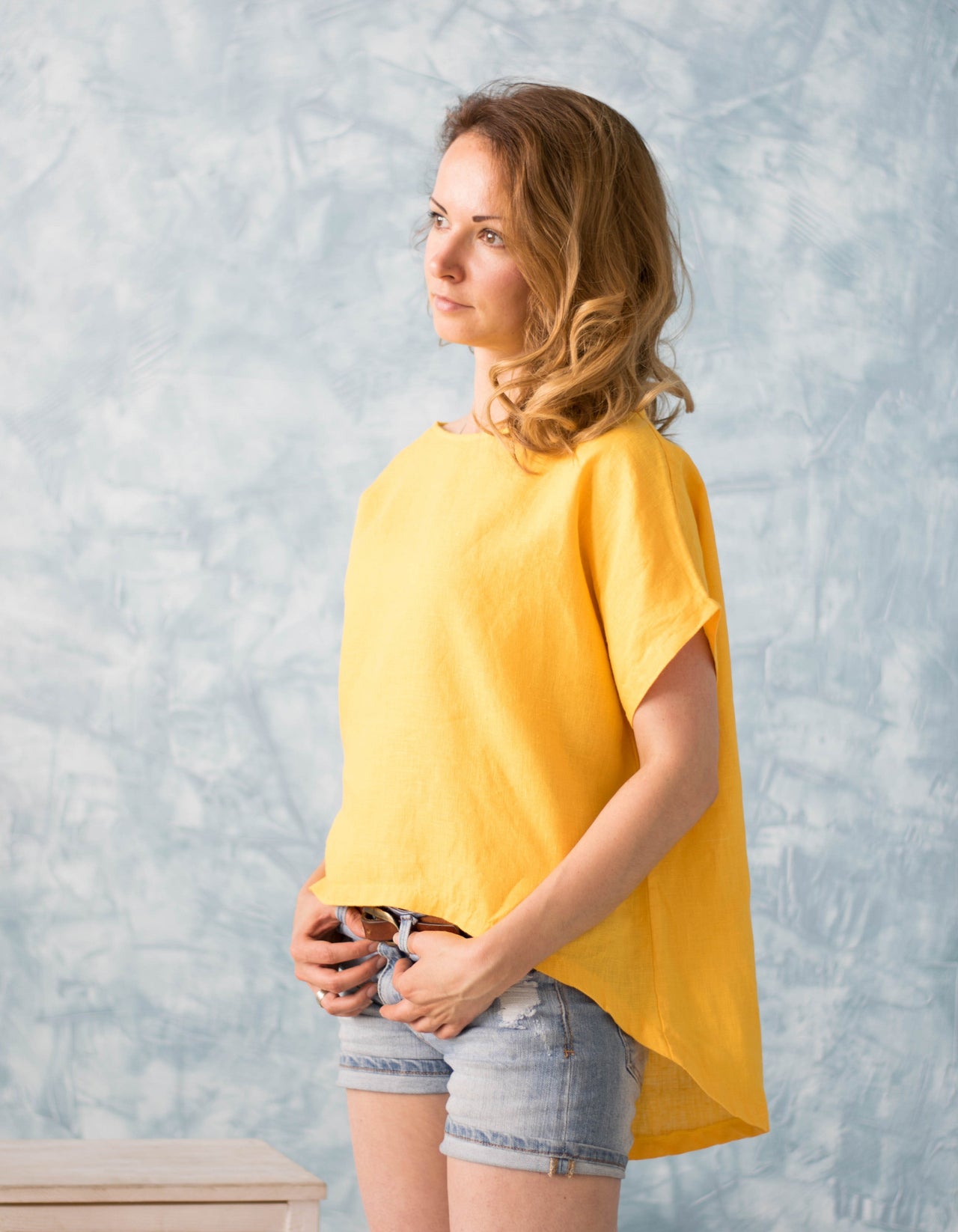 Yellow Linen Top