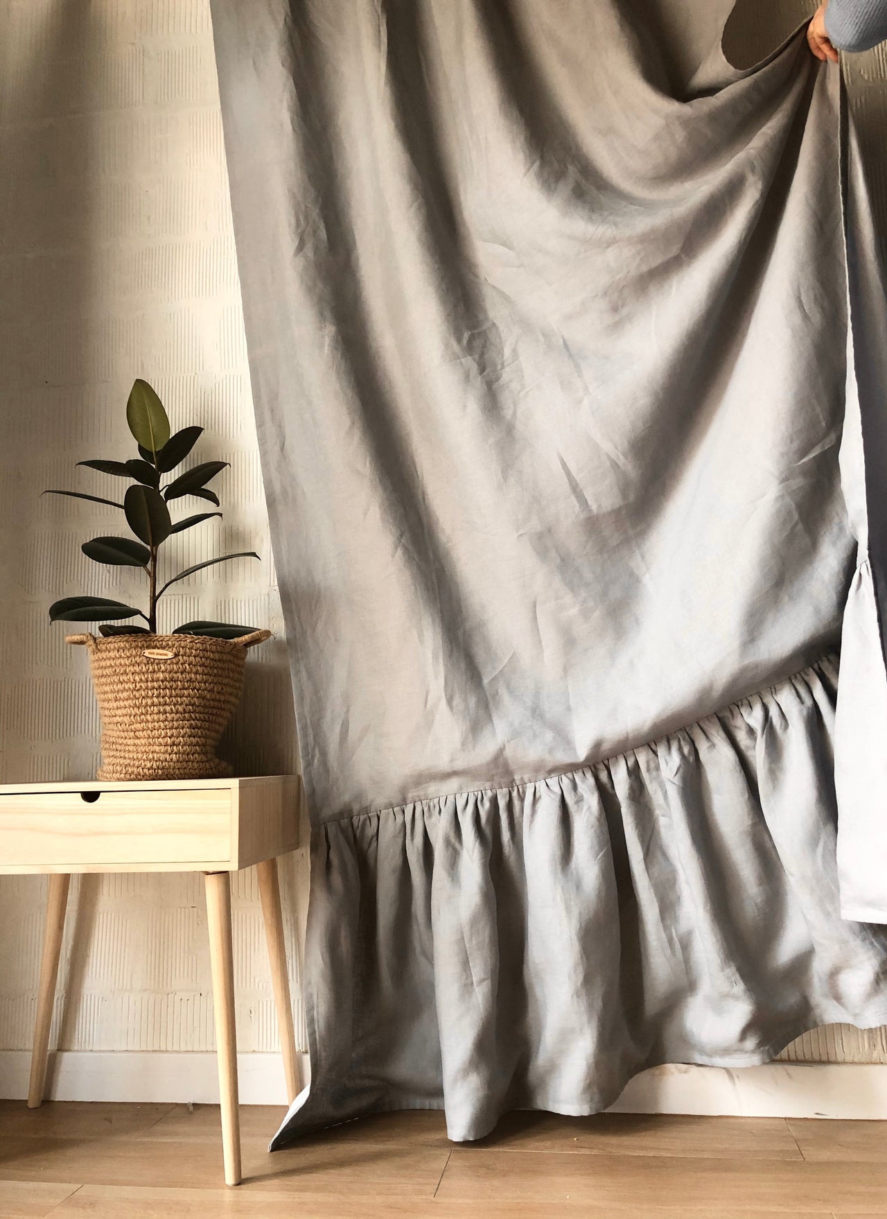 Ruffled Rod Pocket Blackout Curtain 