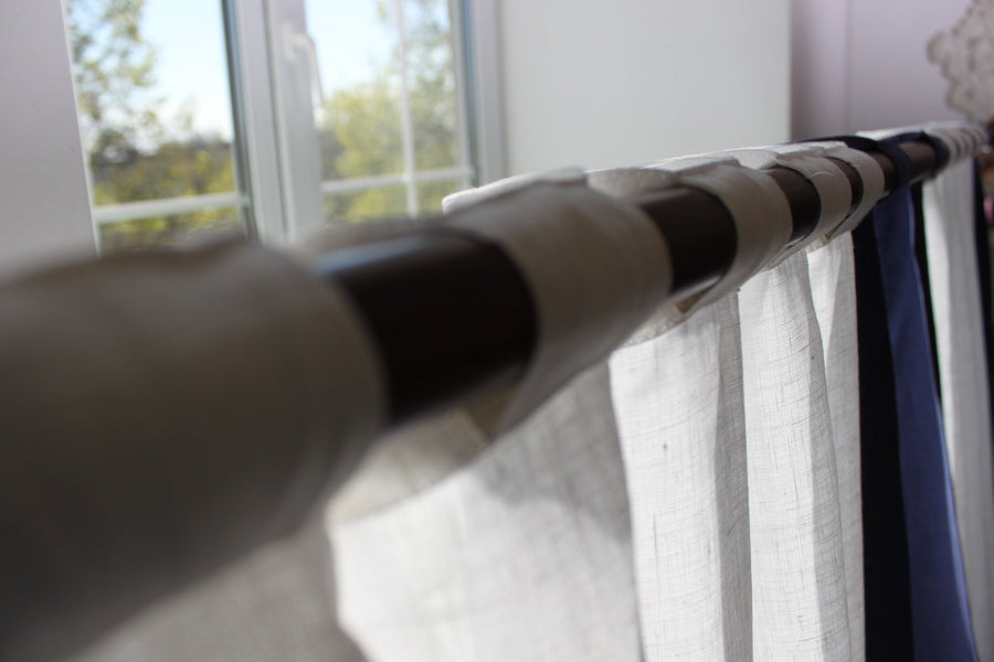 Linen Frame Border Curtain with Cotton Lining