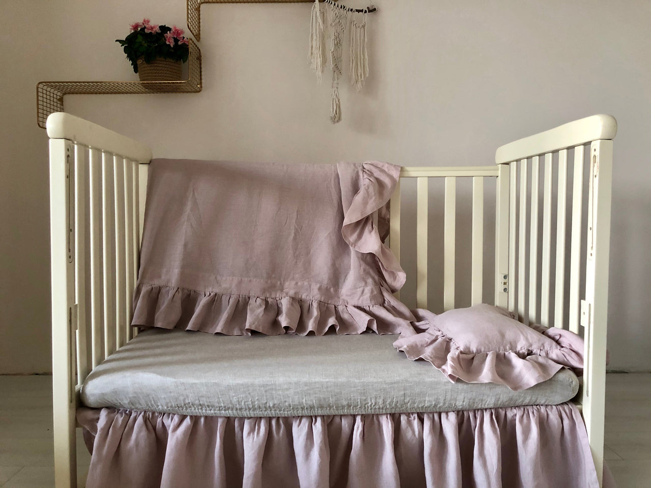 Flax Linen Crib Skirt