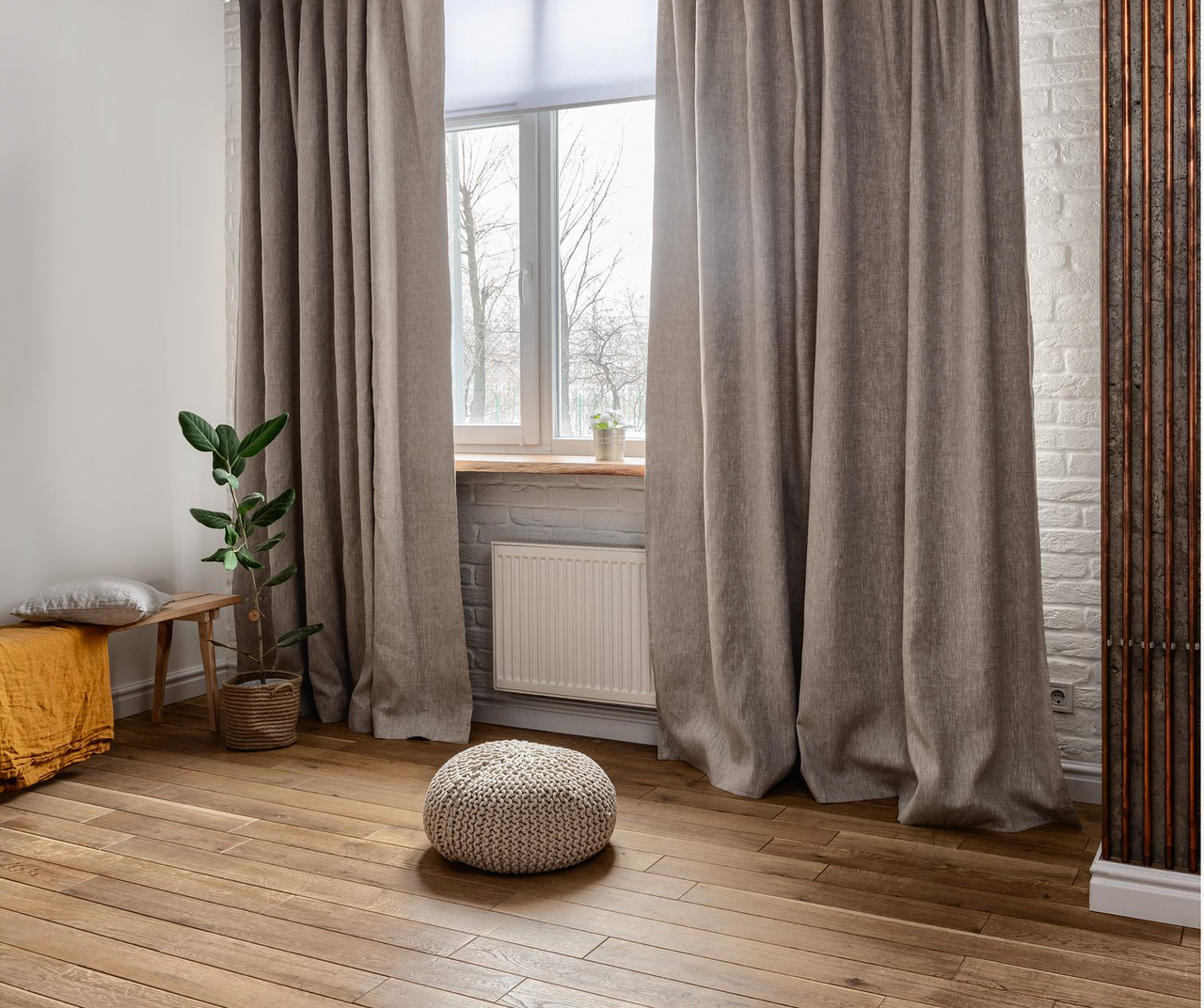Rideau à œillets en lin lavé blanc à l'unité 130x300 | Maisons du Monde Rideau à œillets en lin lavé blanc à l'unité 130x300 | Maisons du Monde