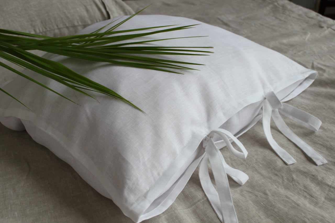 Linen Pillow Sham with Ties