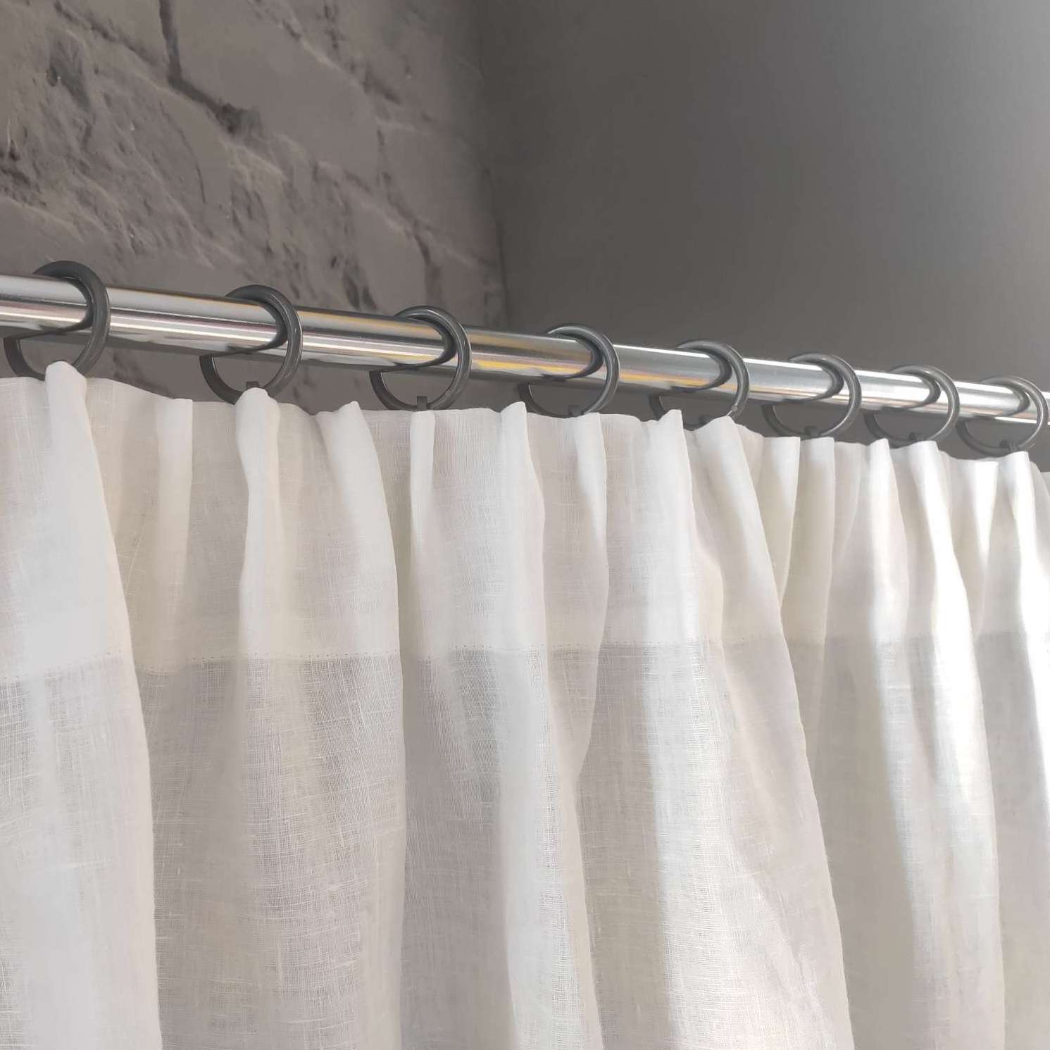 Pencil Pleat Linen Curtain Panel 