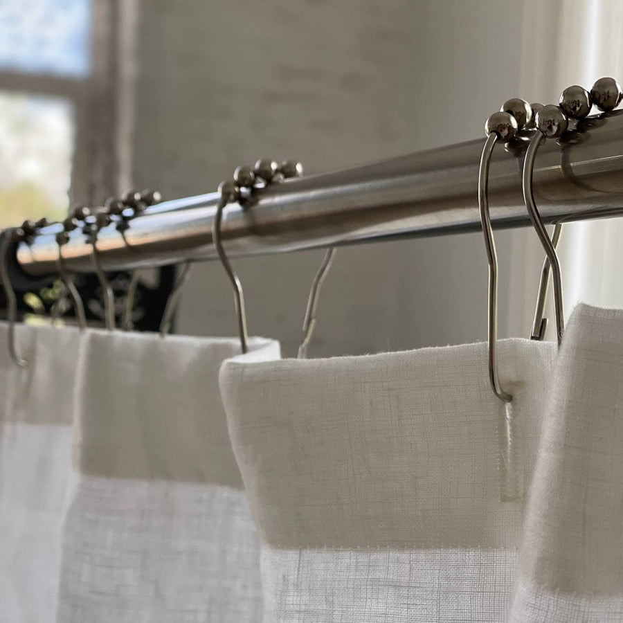 Linen Shower Curtain with Lining